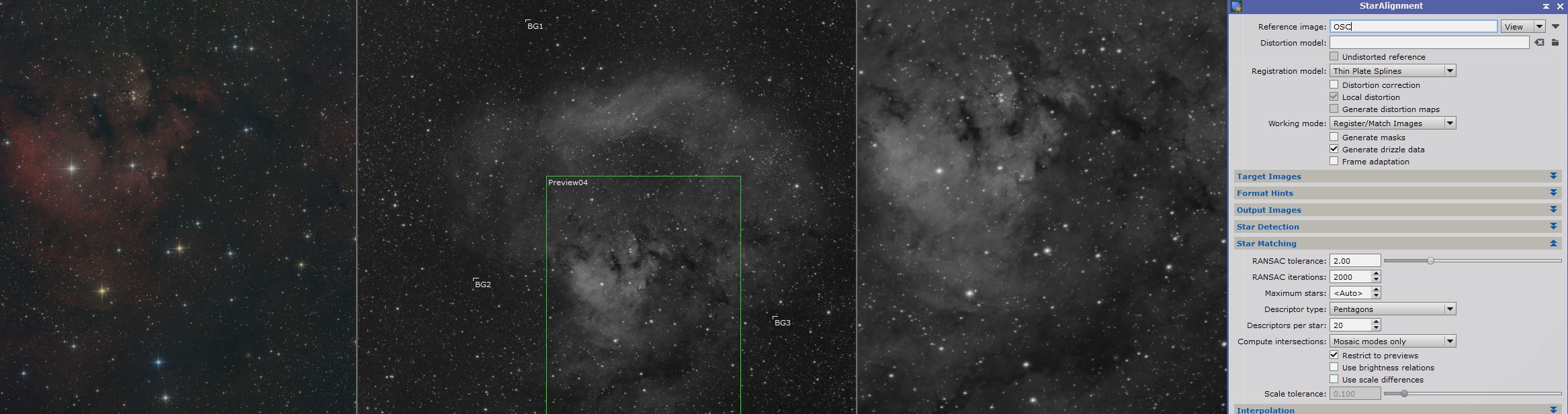 Aligning Ha data with Mosaic