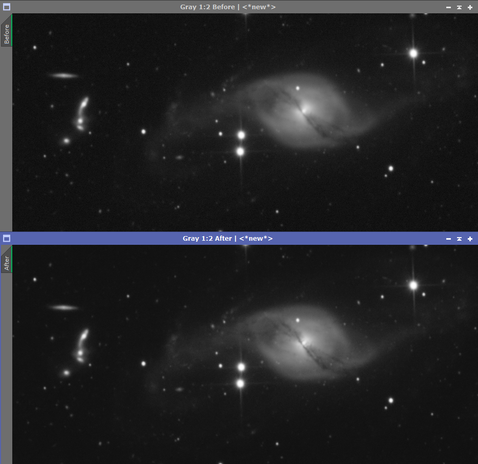 Combining Noise Reduction with Deconvolution using the Combination Mask