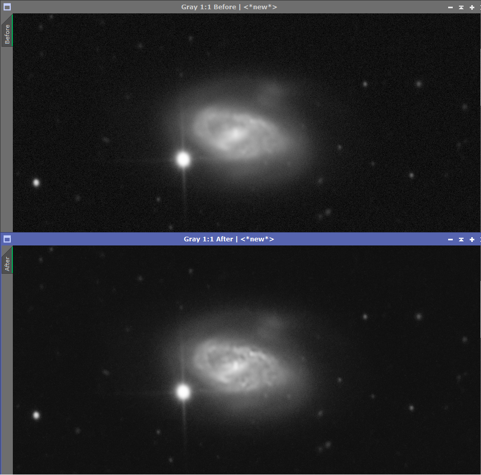 Combining Noise Reduction with Deconvolution using the Combination Mask