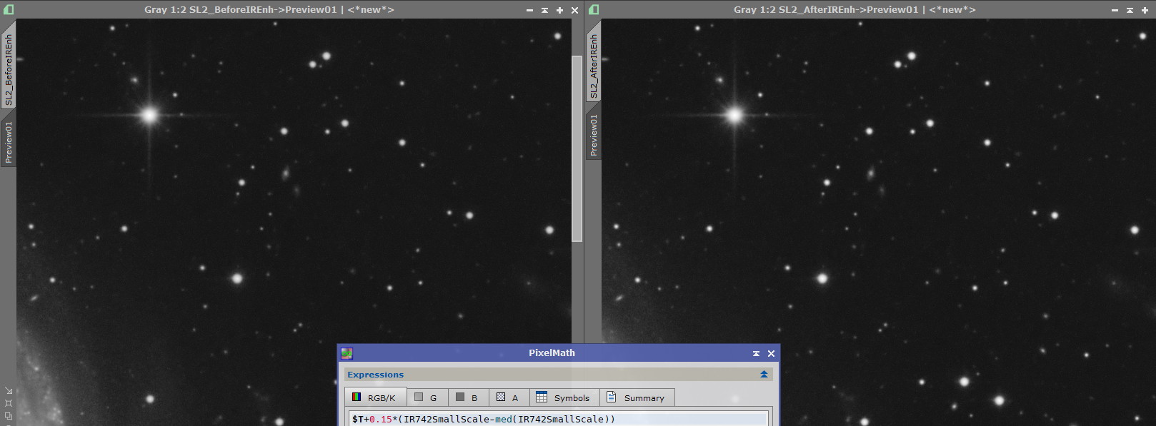 Enhancing small scale features in the Luminance Channel